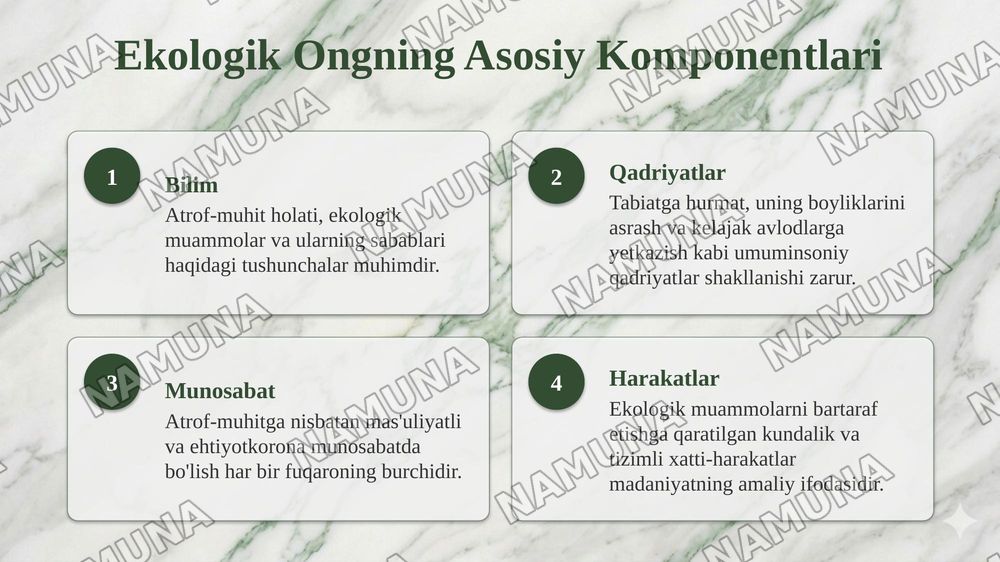 Ekologik madaniyat — taqdimot, 4-slayd