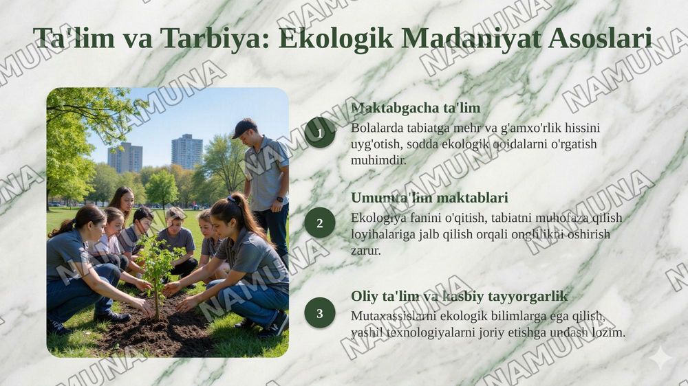 Ekologik madaniyat — taqdimot, 6-slayd
