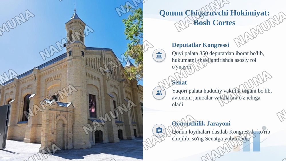 Joʻrayev, N. A. (2021). Zamonaviy siyosiy rejimlar va siyosiy tizimlar. Toshkent: “Oʻzbekiston” nashriyoti.
2.Xalilov, A., & Rajabov, Q. (2018). Jahondagi konstitutsiyaviy monarxiya davlatlari. Toshkent: “Sharq”.
3. Heywood, P. (2016). The Government and Politics of Spain (Ispaniya hukumati va siyos — taqdimot, 6-slayd