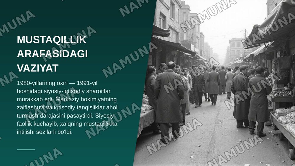 Mustaqillikning ilk yillari — zamonaviy taqdimot, 3-slayd