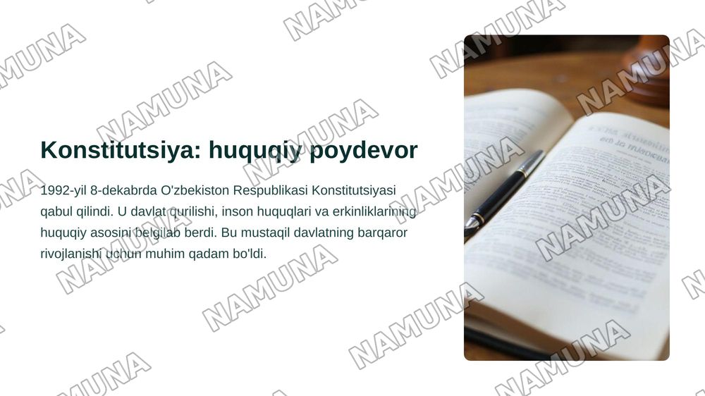 Mustaqillikning ilk yillari — zamonaviy taqdimot, 5-slayd