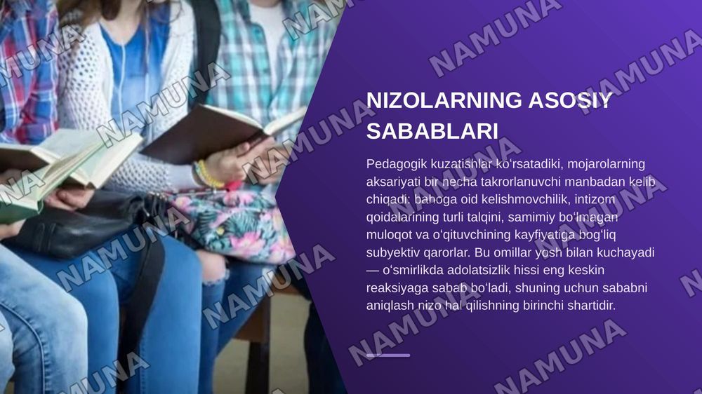 Oʻquvchilar va oʻqituvchilar oʻrtasida nizomlarni bartaraf etish — zamonaviy taqdimot, 4-slayd