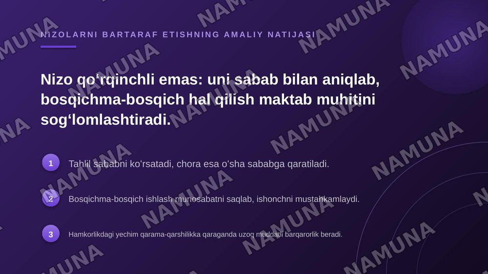 Oʻquvchilar va oʻqituvchilar oʻrtasida nizomlarni bartaraf etish — zamonaviy taqdimot, 7-slayd