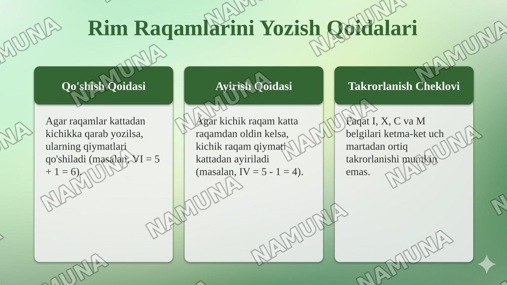 Rim sonlari — taqdimot, 6-slayd