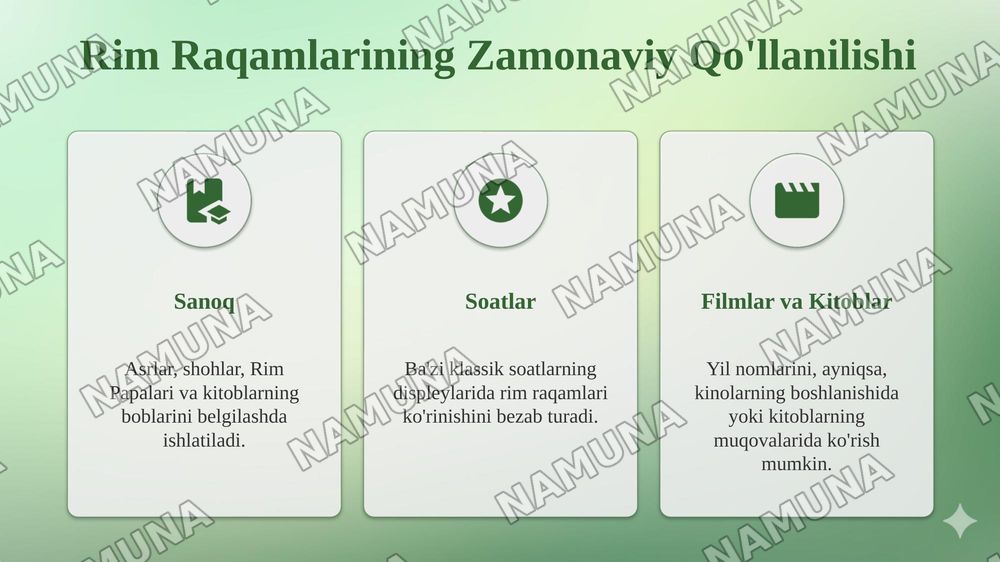 Rim sonlari — taqdimot, 8-slayd