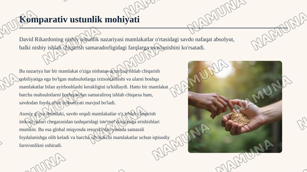 Xalqaro savdo nazariyalari — zamonaviy taqdimot, 7-slayd