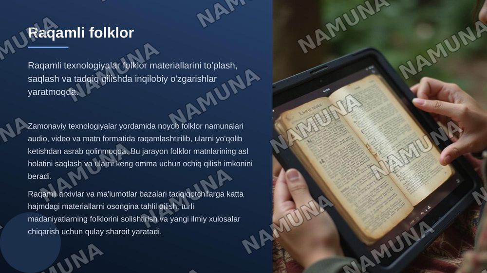 Folklyorshunoslik — zamonaviy taqdimot, 7-slayd