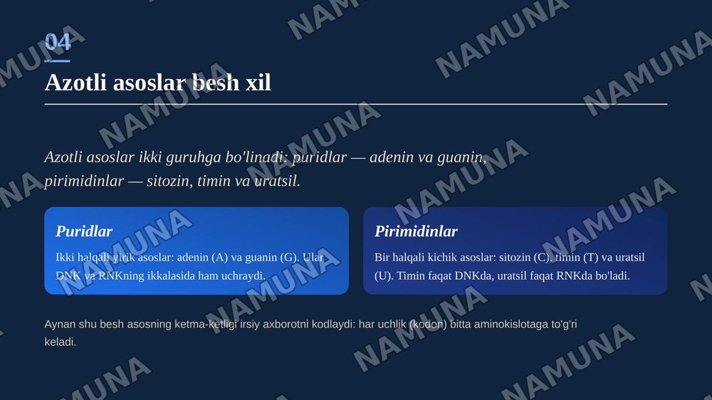 Nukleotidlar — zamonaviy taqdimot, 5-slayd
