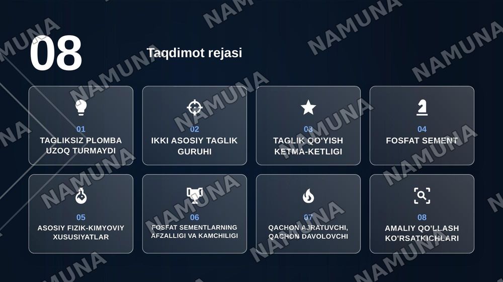 Ajratuvchi va davolovchi tagliklar.Phoshpat sement asosli plomba ashyolari.Turlari, tarkibi,xususiyatlari — zamonaviy taqdimot, 2-slayd