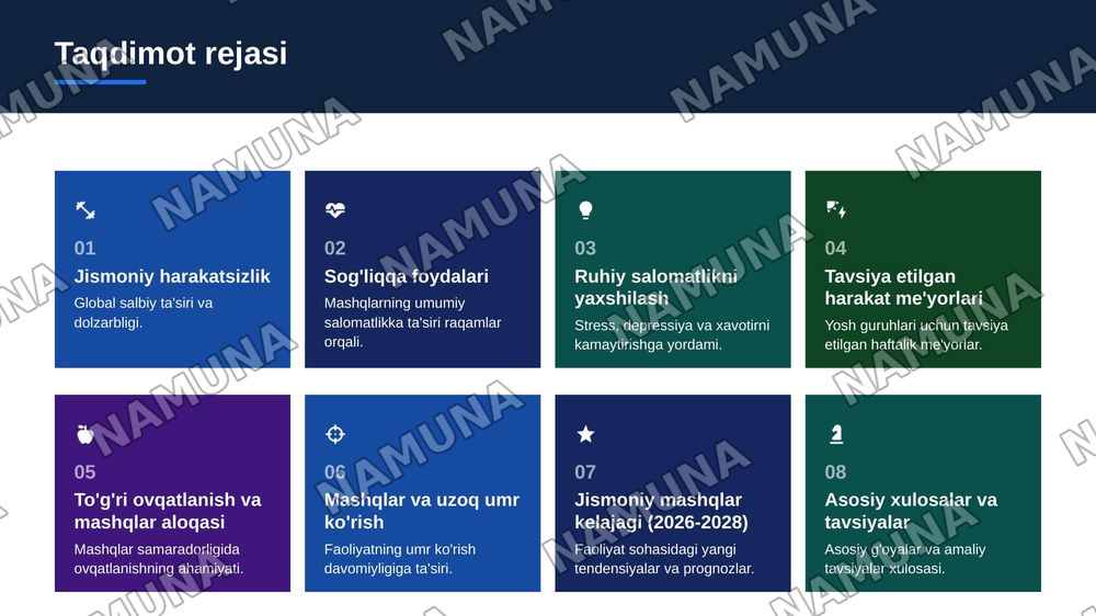 Jismoniy mashqlar — zamonaviy taqdimot, 2-slayd