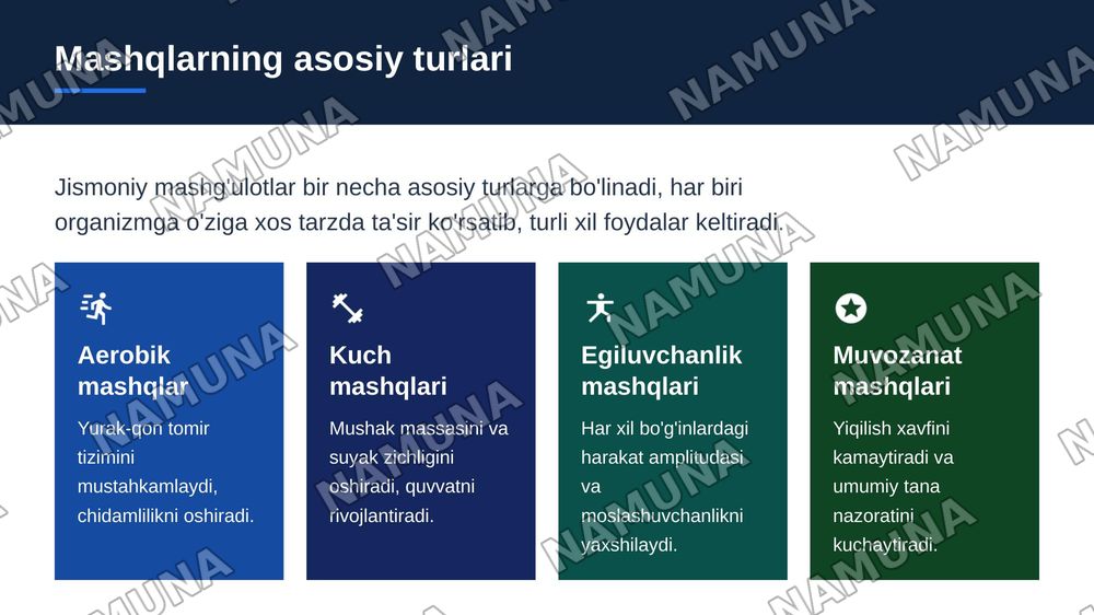 Jismoniy mashqlar — zamonaviy taqdimot, 5-slayd
