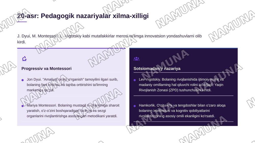 Pedagogik fikr taraqqiyoti va zamonaviy ta'lim paradigmalari — zamonaviy taqdimot, 7-slayd