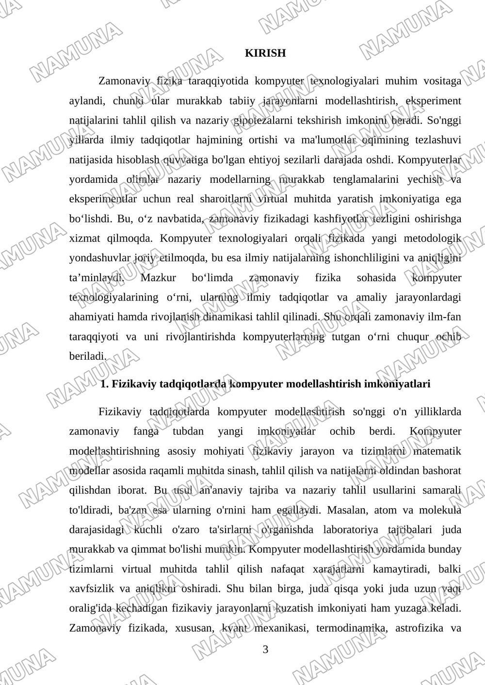 Zamonaviy fizikada kompyuterlarning o'rni ahamiyati haqida animatsiyon material tayyorlash — mustaqil ish, 3-varaq