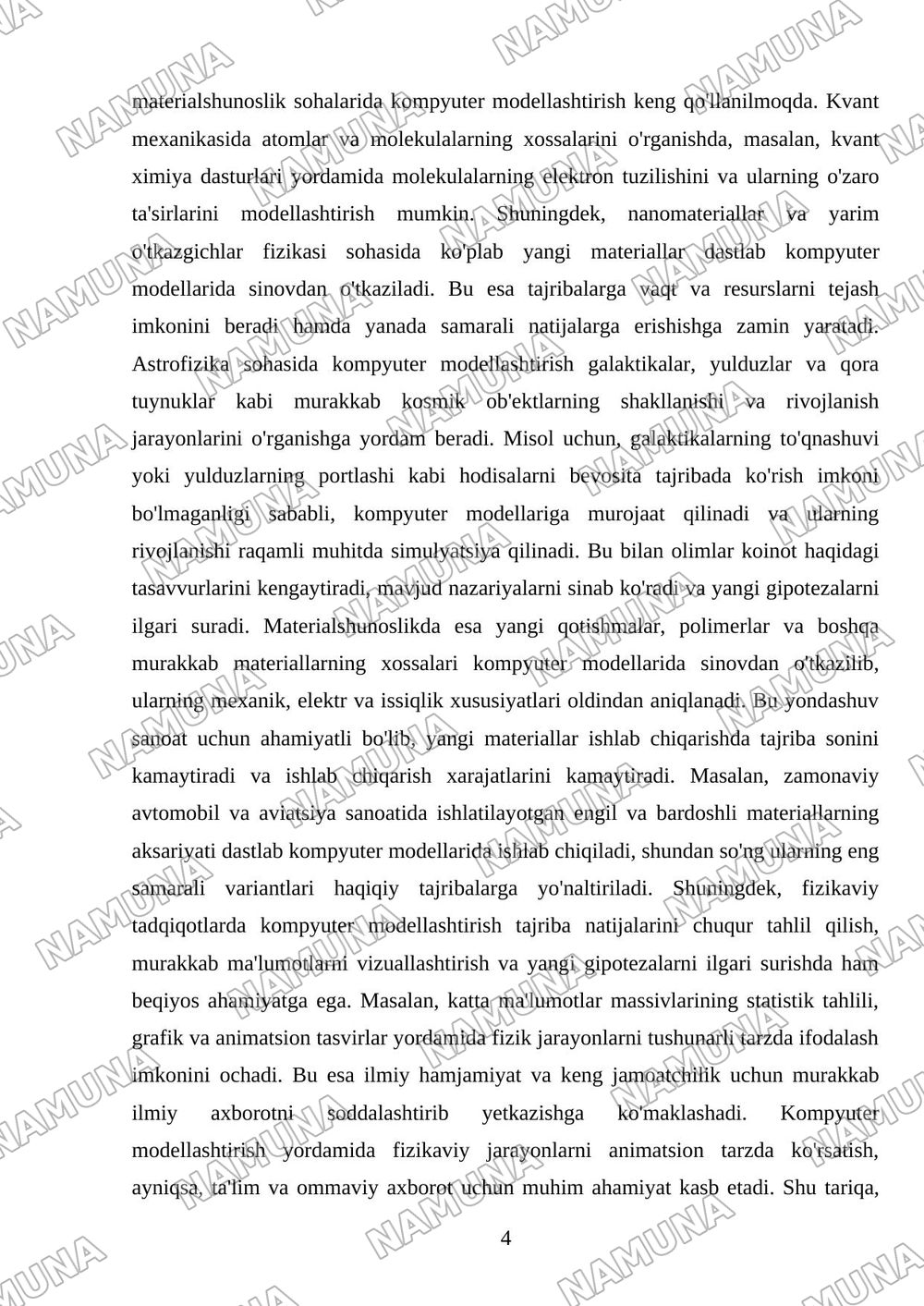 Zamonaviy fizikada kompyuterlarning o'rni ahamiyati haqida animatsiyon material tayyorlash — mustaqil ish, 4-varaq