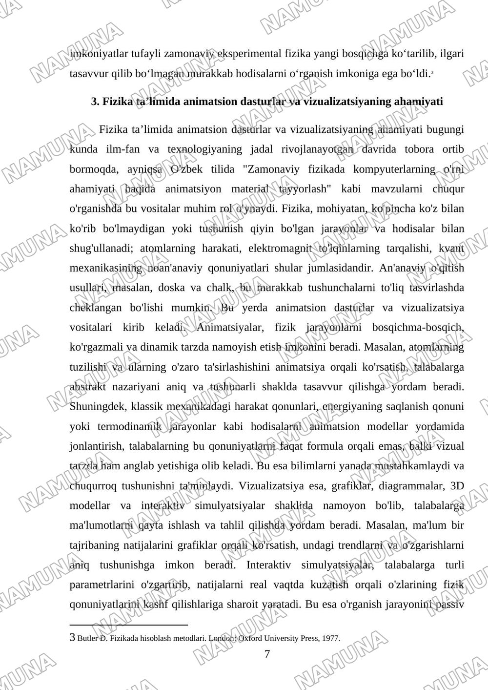 Zamonaviy fizikada kompyuterlarning o'rni ahamiyati haqida animatsiyon material tayyorlash — mustaqil ish, 7-varaq