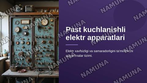 Past kuchlanishli elektr apparatlarini belgilashdagi qisqartmalar — zamonaviy taqdimot