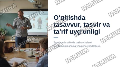 O‘qitishda tasavur,tasvir va ta’rif uyg‘unligi — zamonaviy taqdimot