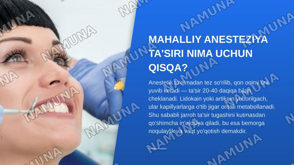 Mahalliy anesteziyani uzaytiruvchi vositalar — zamonaviy taqdimot, 3-slayd