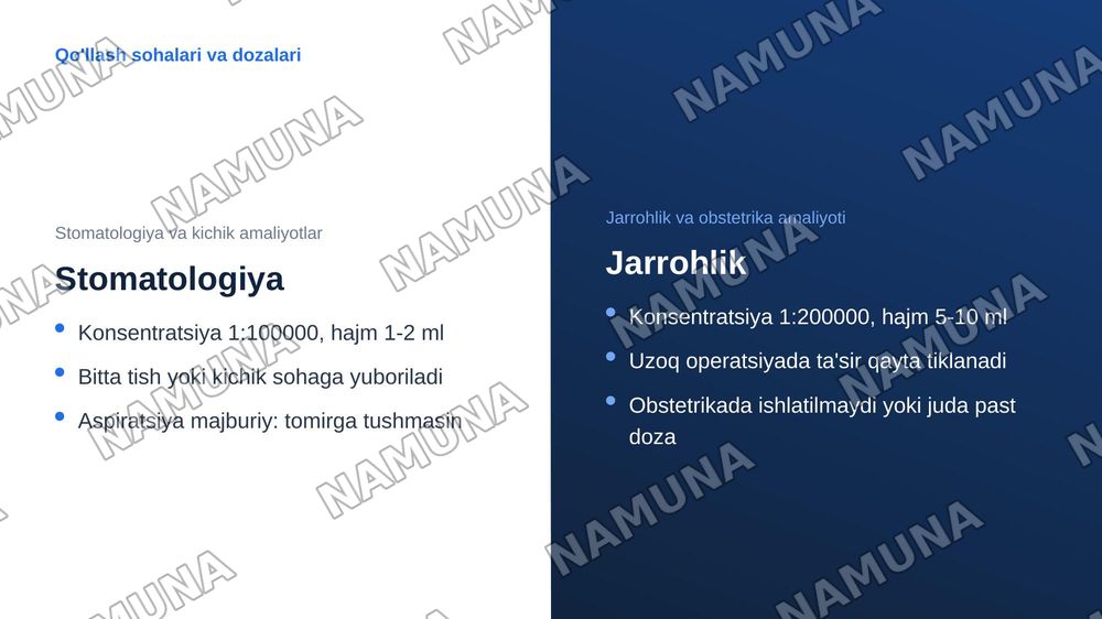 Mahalliy anesteziyani uzaytiruvchi vositalar — zamonaviy taqdimot, 8-slayd