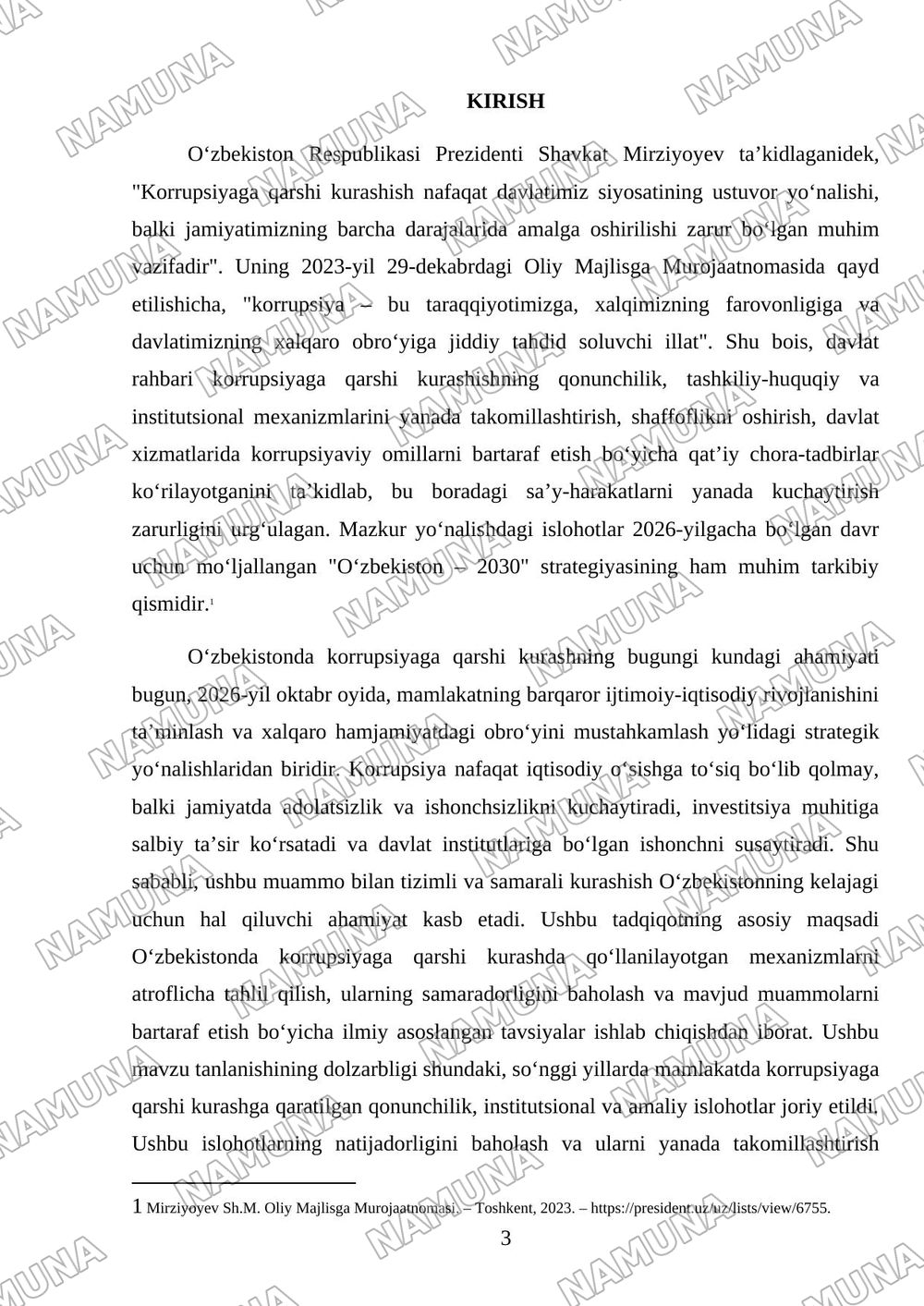 Oʻzbekistonda korrupsiyaga qarshi kurashish mexanizmimlari — referat, 3-varaq