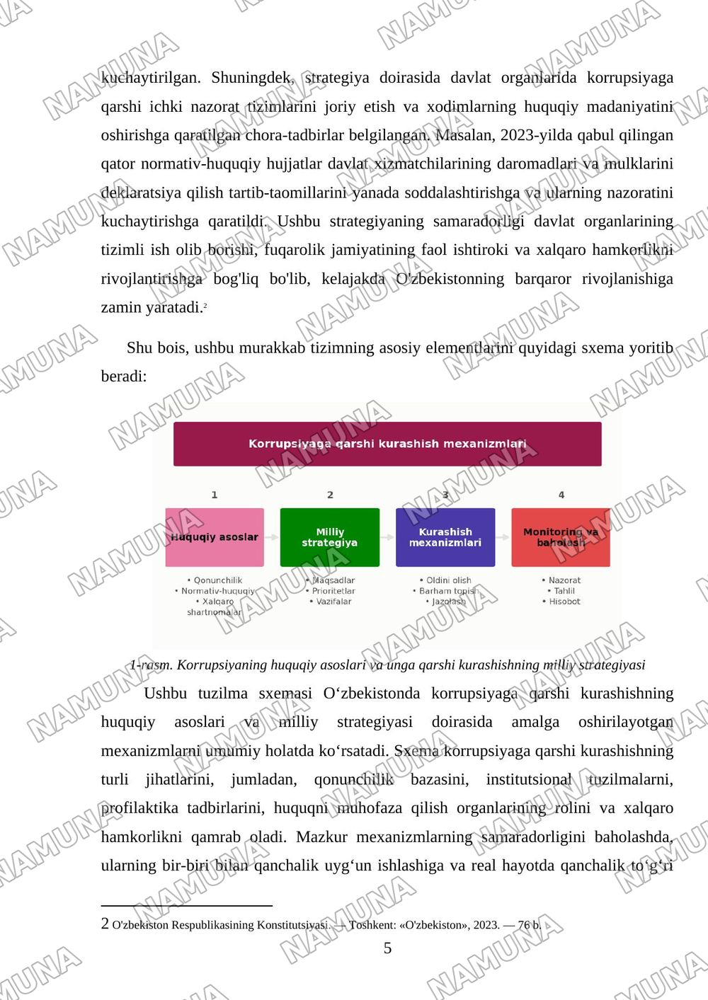 Oʻzbekistonda korrupsiyaga qarshi kurashish mexanizmimlari — referat, 5-varaq