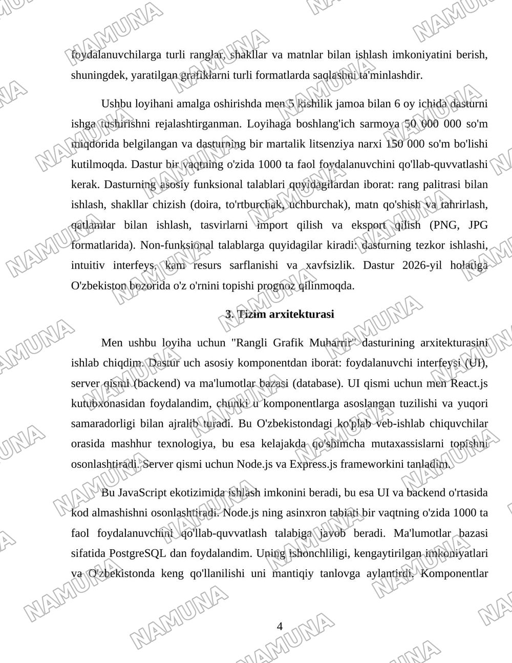 Paint grafik muharir dasturi — loyiha ishi, 4-varaq