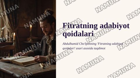 Fitratning adabiyot qoidalari asarini oʻqib kitob asosida taqdimot tayyorlash — zamonaviy taqdimot