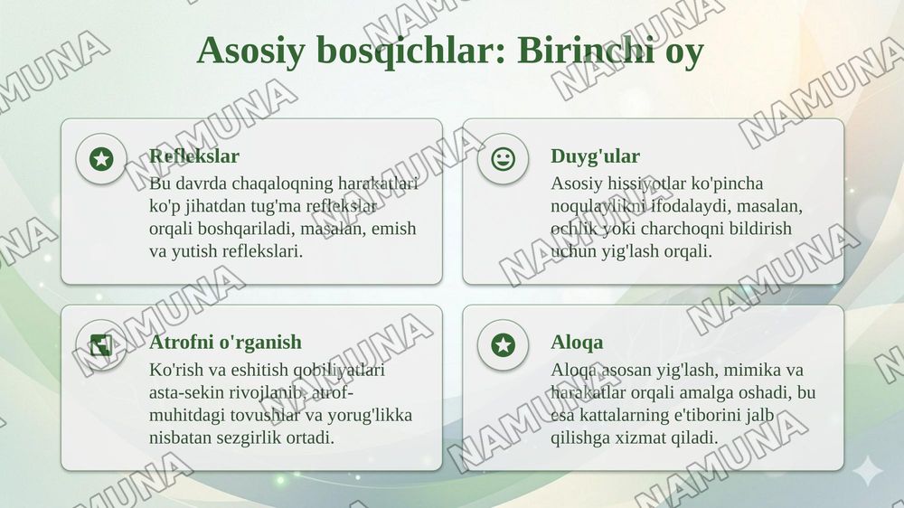 Chaqaloqlik davrining psixolagig rivojlanish bosqichlari — taqdimot, 4-slayd