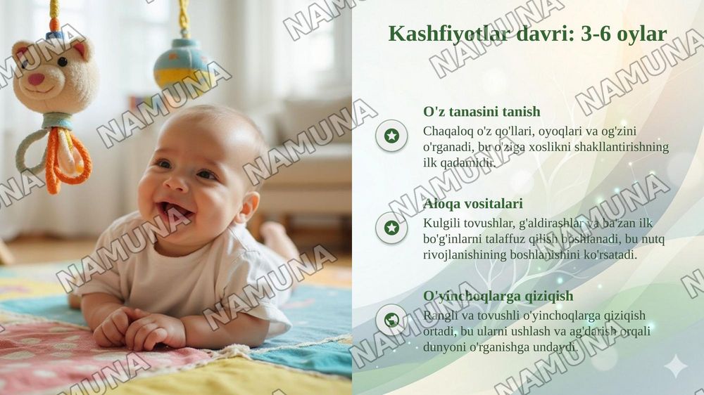 Chaqaloqlik davrining psixolagig rivojlanish bosqichlari — taqdimot, 6-slayd