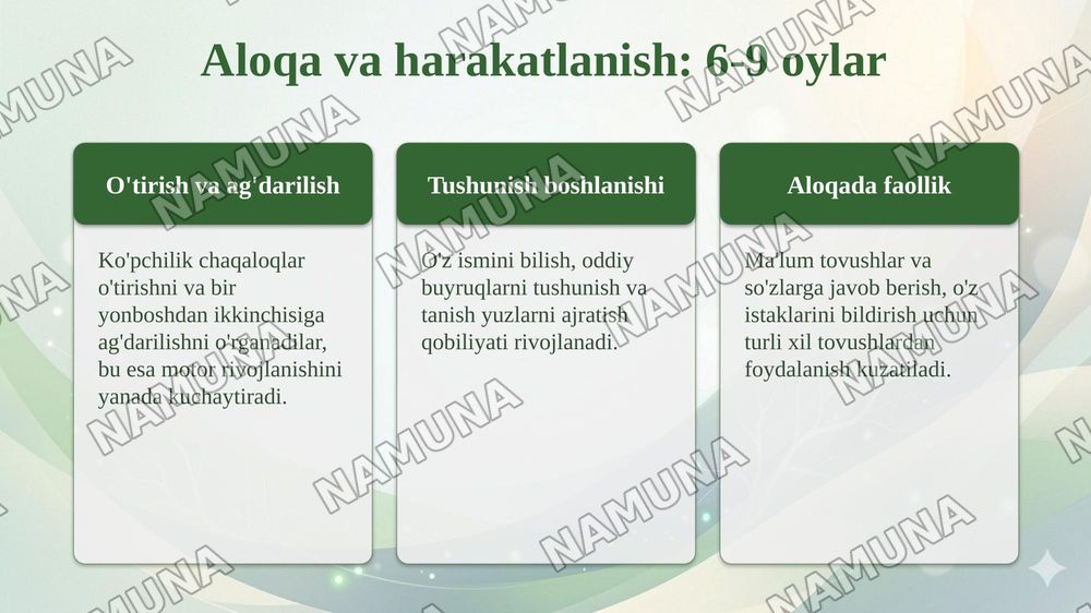 Chaqaloqlik davrining psixolagig rivojlanish bosqichlari — taqdimot, 7-slayd