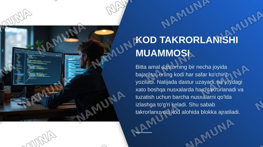 Funksiyalar va protseduralardan foydalanish — zamonaviy taqdimot, 3-slayd