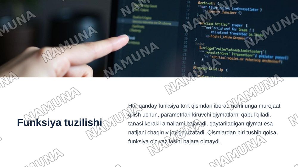 Funksiyalar va protseduralardan foydalanish — zamonaviy taqdimot, 6-slayd