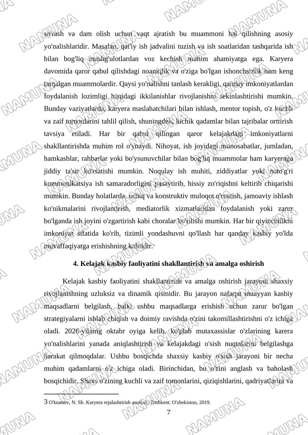 Karyera rejalashtirish va shaxsiy kasbiy o'sish bosqichlari — referat, 7-varaq