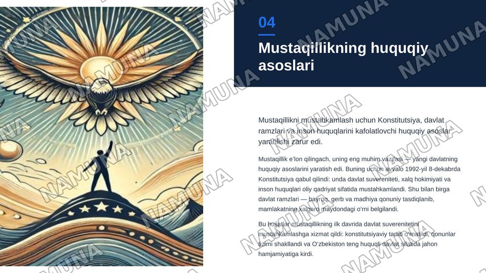 mustaqillik oliy qadriyat — zamonaviy taqdimot, 5-slayd