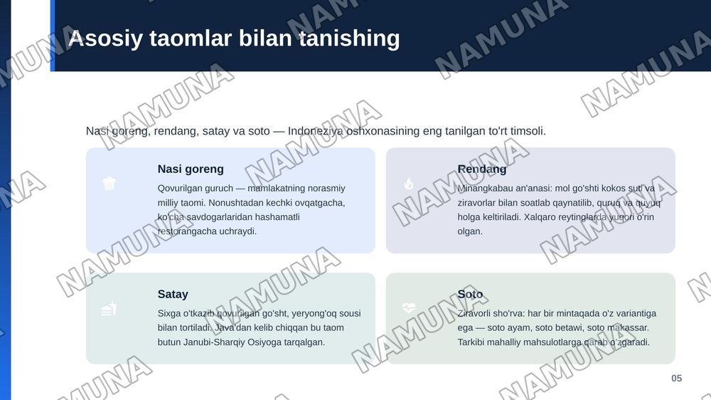 Indoneziya gastranomiyasi — zamonaviy taqdimot, 6-slayd