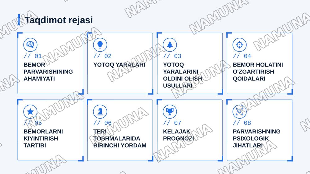 Bemorning tanasini parvarishlash  yotoq yaralar bemorlarni kiyintirish orin joyida almashtirish qoidalari.teri toshmalarida birinchi yordam Yotoq yarani rivojlanish sabablarini rivojlanishini davolash va oldini omish — zamonaviy taqdimot, 2-slayd