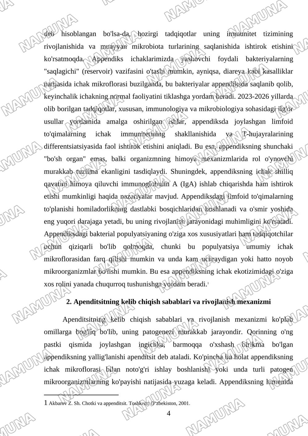 Apenditsit — mustaqil ish, 4-varaq