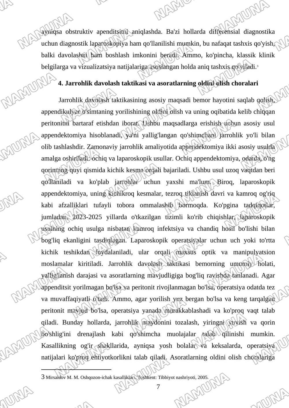 Apenditsit — mustaqil ish, 7-varaq
