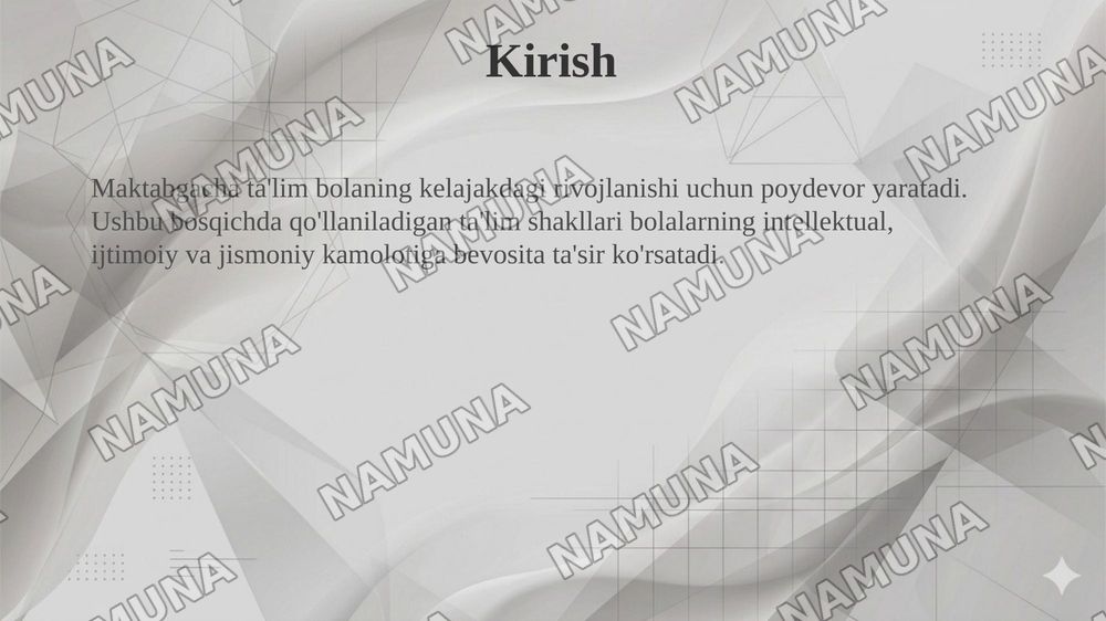 Maktabgacha ta'lim tashkilotlarida ta'lim shakli — taqdimot, 3-slayd