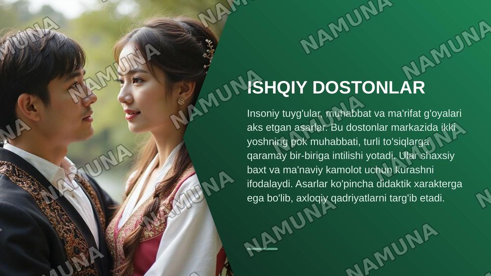 Qahramonlik dostonlari xususiyatlari ishqiy romanlik dostonlar tabiati. — zamonaviy taqdimot, 5-slayd
