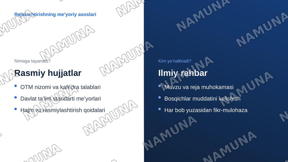Tadqiqot ishi (magistrlik dissertatsiyasi)ni rejalashtirishda qo‘yiladigan umumiy talablar. Kirish — zamonaviy taqdimot, 6-slayd