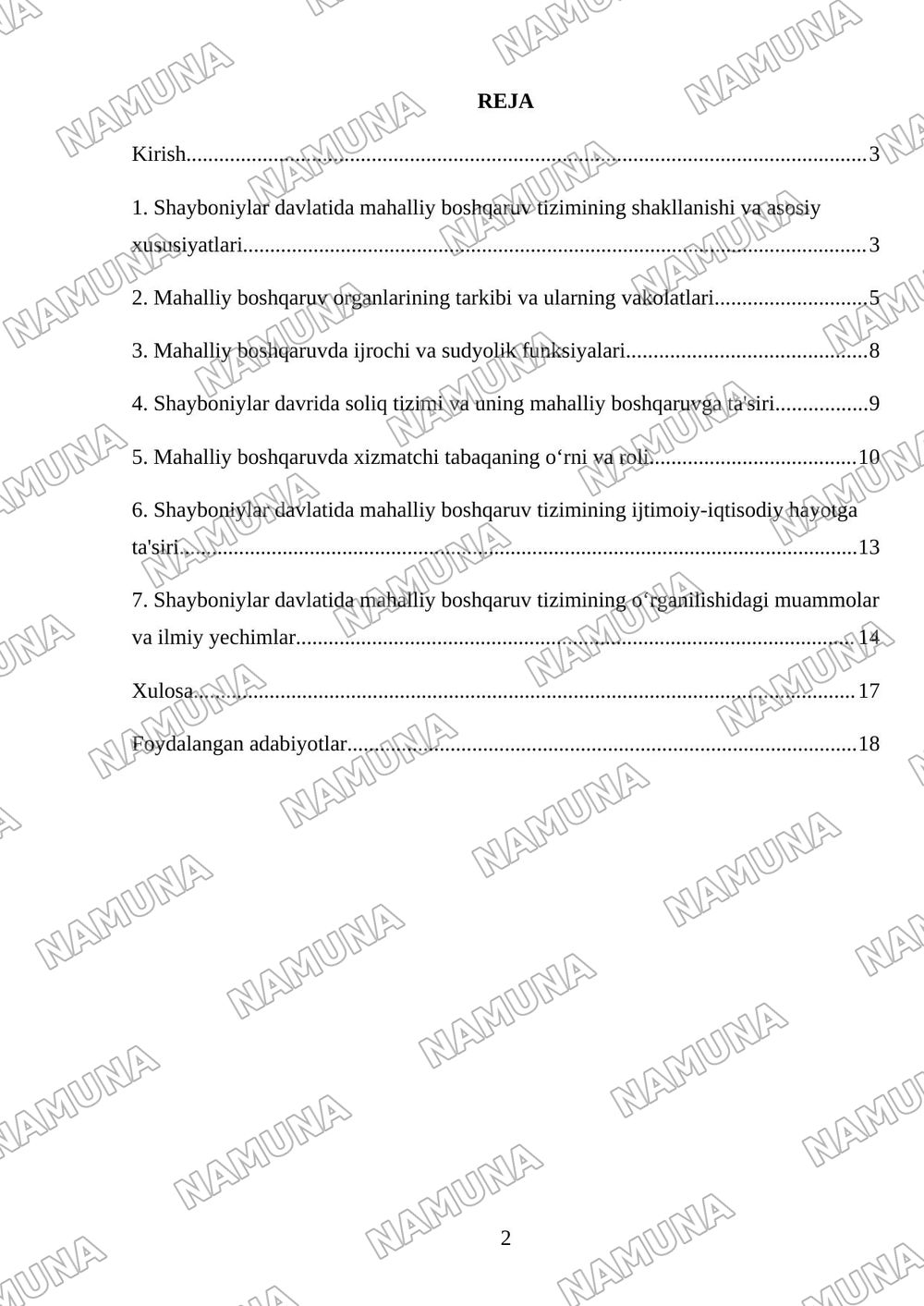 Shayboniylar davlatida mahalliy boshqaruv tizimi — mustaqil ish, 2-varaq