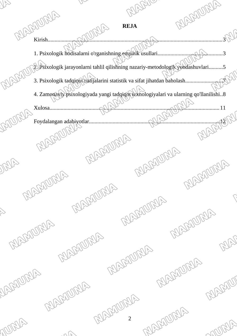 Hozirgi zamon psixologiyasining tatqiqot metodlar mavzusiga oid taqdimot — mustaqil ish, 2-varaq
