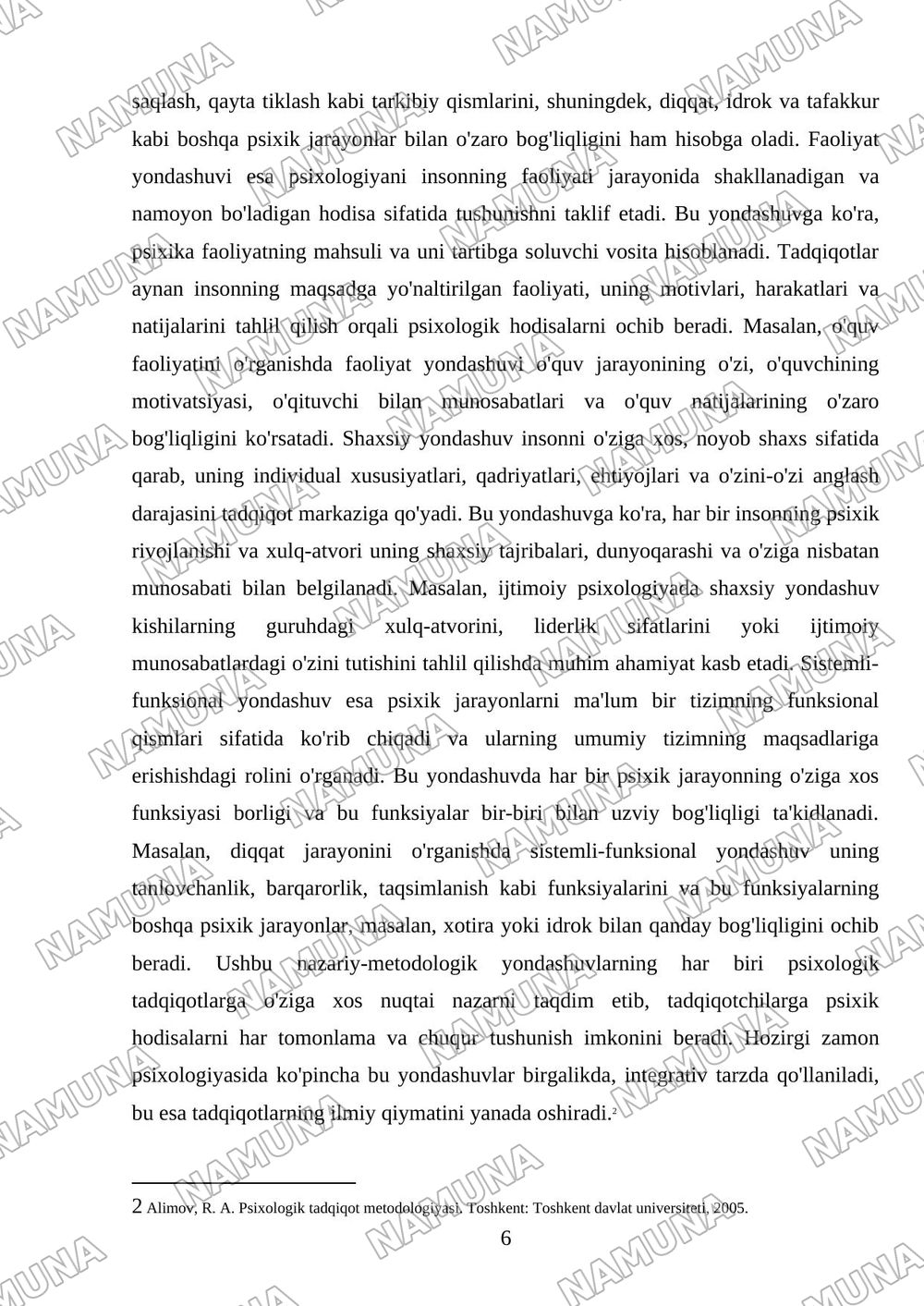 Hozirgi zamon psixologiyasining tatqiqot metodlar mavzusiga oid taqdimot — mustaqil ish, 6-varaq