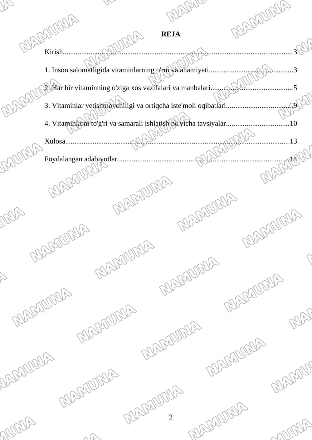 Vitaminlar. Vitaminlarni ishlatish — mustaqil ish, 2-varaq