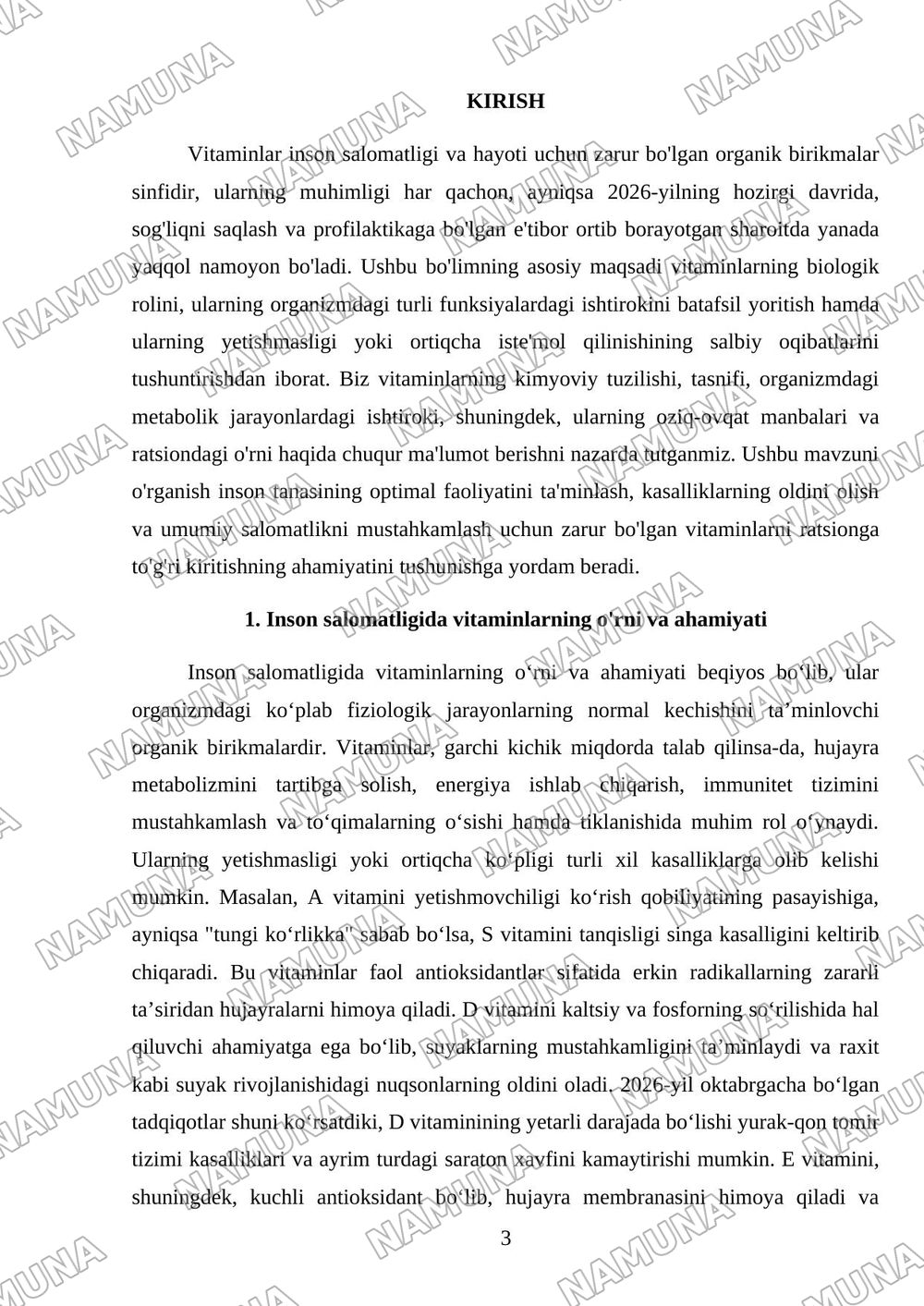 Vitaminlar. Vitaminlarni ishlatish — mustaqil ish, 3-varaq