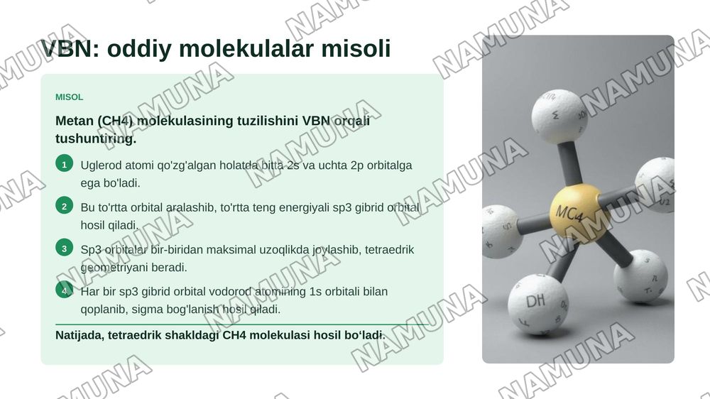 Kimyoviy bogʻlanish birikmalarda tabiati. Valent bogʻlar, kristall maydon va ligand maydoni nazariyalari. — zamonaviy taqdimot, 7-slayd