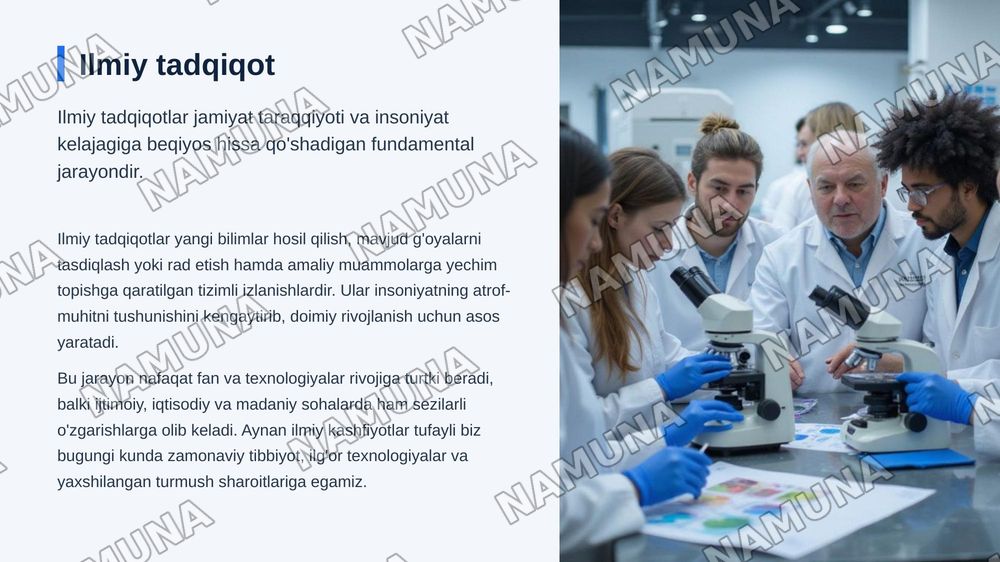 Ilmiy tadqiqotni muvafaqiyatli yakunlari — zamonaviy taqdimot, 3-slayd