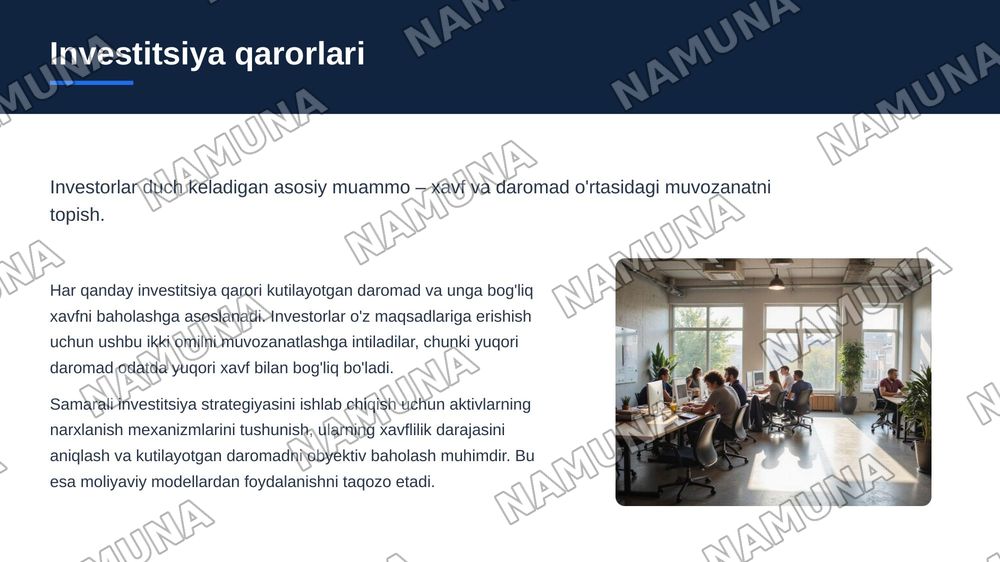 Kapital aktivlar narxi modeli va uning mazmuni. — zamonaviy taqdimot, 3-slayd