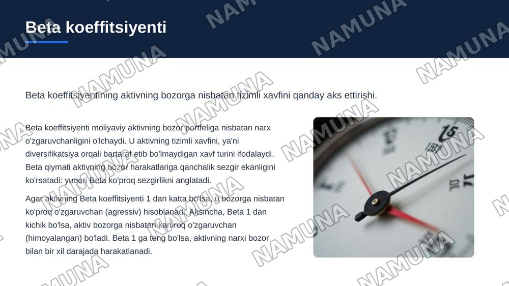 Kapital aktivlar narxi modeli va uning mazmuni. — zamonaviy taqdimot, 6-slayd